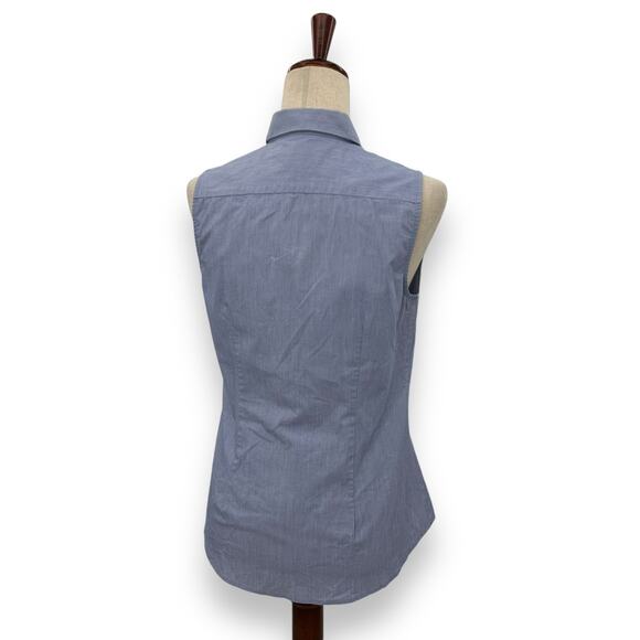 Banana Republic Button Up Top Size 8 light blue Scalloped Preppy Coquette Work - Picture 6 of 10